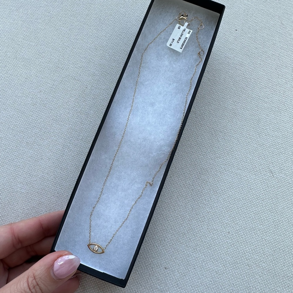 Evil Eye Necklace / 14k gold necklace